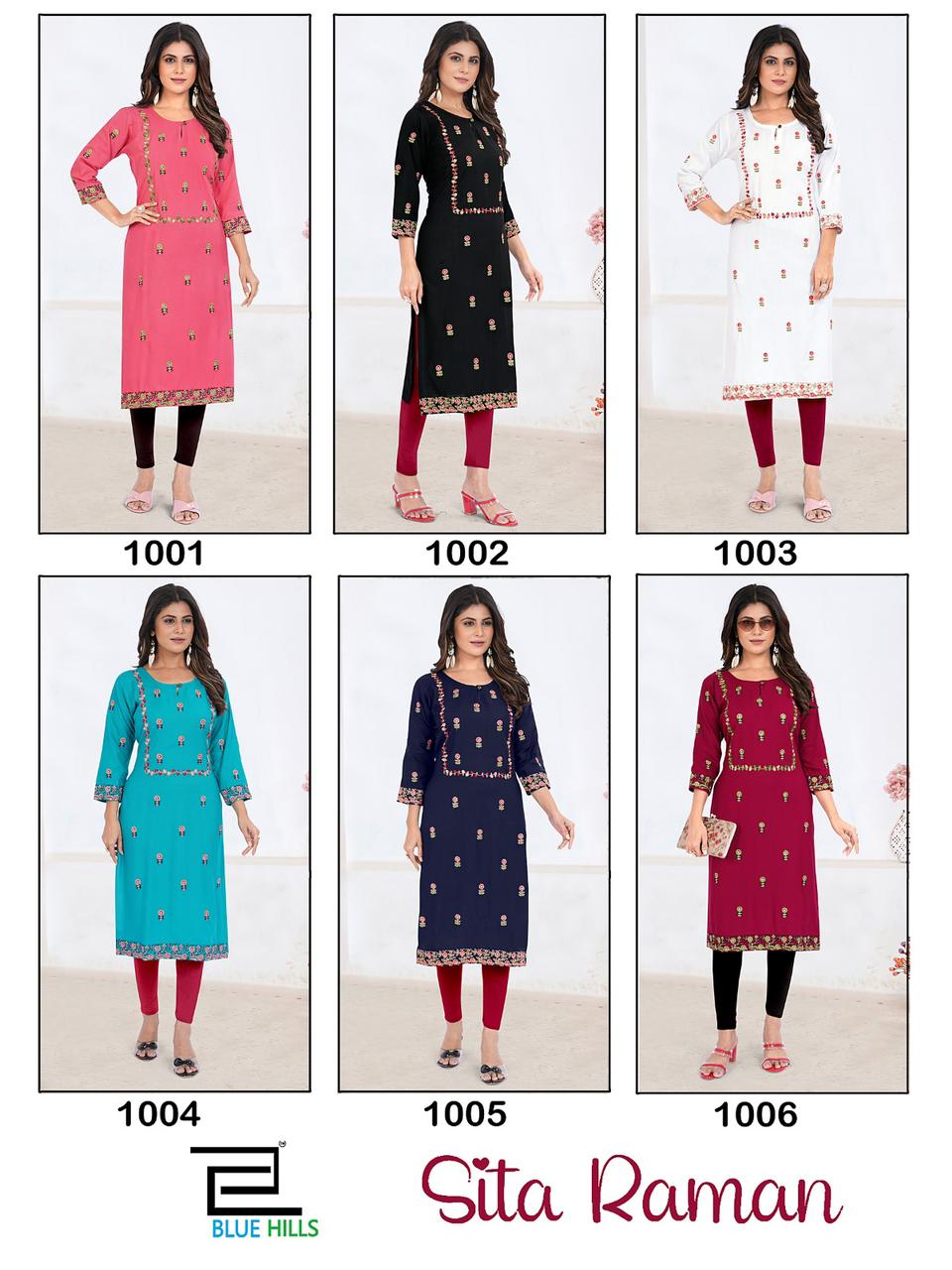 Sita Raman By Blue Hills Straight Cut Kurtis Catalog
